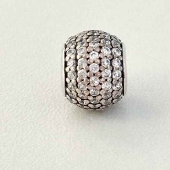 Pandora Clear CZ Pave Lights Sparkly Round Ball Bead Charm - Picture 5 of 6